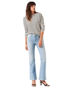 Garcia Jeans Flared Celia 245 mit hoher Taille in Hellblau