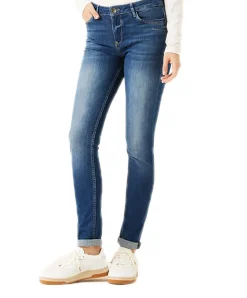 Garcia Jeans Slim Fit Celia 244 in mittelblauem Used-Look