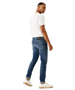 Garcia Jeans Slim Fit Fermo 650 im mittelblauem Used