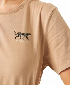 Garcia T-Shirt in beige mit kleinem Brustprint