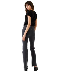 Garcia T-Shirt in schwarzer Glitzer-Optik mit V-Ausschnitt