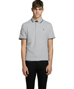 Jack & Jones Basic-Poloshirt Epaulos in Hellgrau