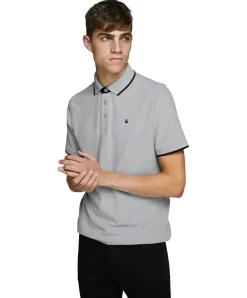 Jack & Jones Basic-Poloshirt Epaulos in Hellgrau