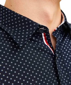 Jack & Jones Hemd Eremy in Dunkelblau mit Punkten