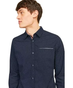 Jack & Jones Hemd Eremy in Dunkelblau mit Punkten