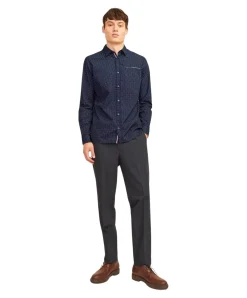 Jack & Jones Hemd Eremy in Dunkelblau mit Punkten