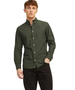 Jack & Jones Hemd Oxford mit Slim Fit in Dunkelgrün