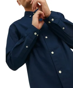 Jack & Jones Hemd Oxford mit Slim Fit in Dunkelblau