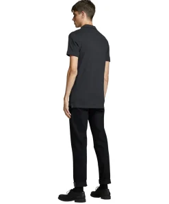 Jack & Jones Herren-Poloshirt Epaulos in Dunkelgrau