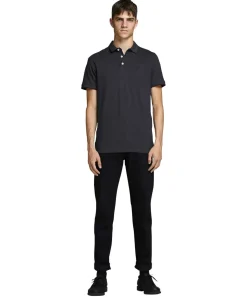 Jack & Jones Herren-Poloshirt Epaulos in Dunkelgrau