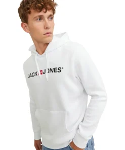 Jack & Jones Hoodie mit Logo in weiß aus Sweatstoff