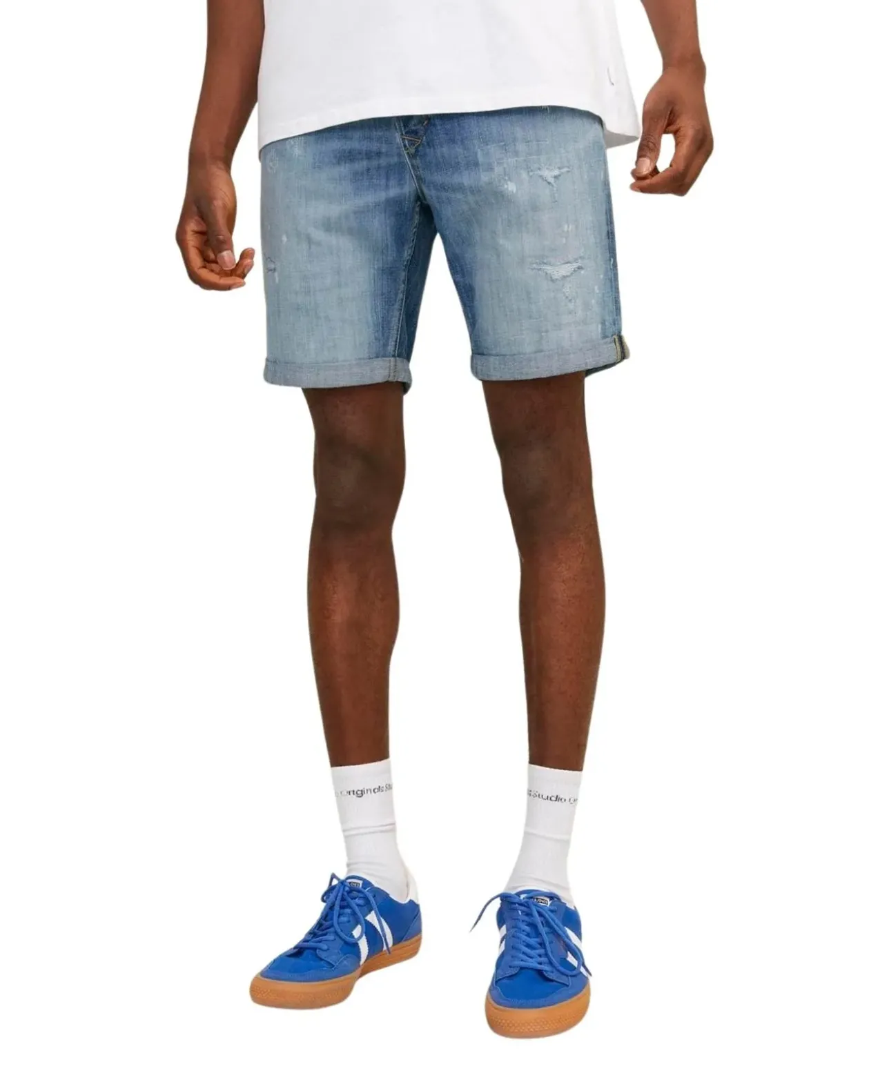 Jack & Jones Jeans Shorts Rick Blair in mittelblauer Waschung