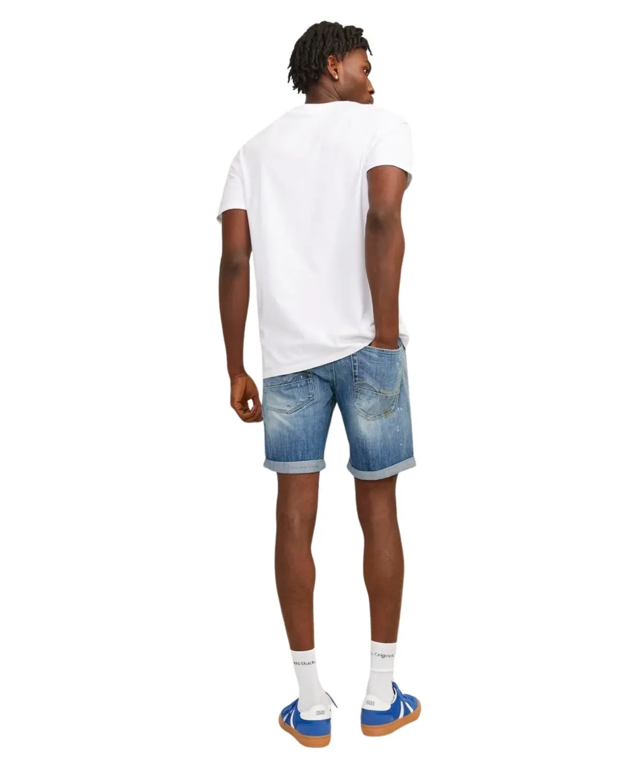 Jack & Jones Jeans Shorts Rick Blair in mittelblauer Waschung
