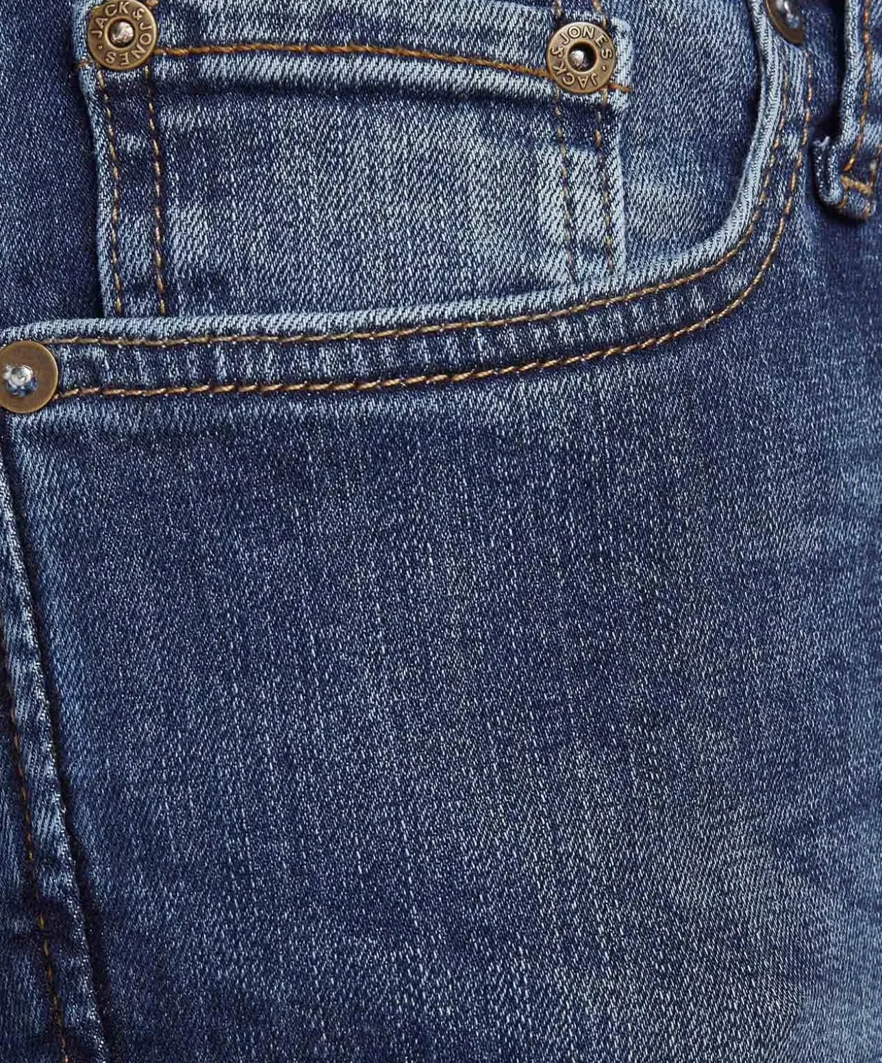 Jack & Jones Jeans Skinny Fit Liam in mittelblauem Used-Look