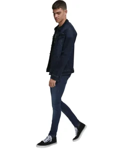 Jack & Jones Jeans Skinny Fit Liam in blau mit Crinkeln
