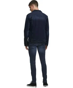 Jack & Jones Jeans Skinny Fit Liam in blau mit Crinkeln