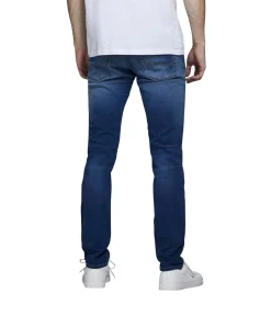 Jack & Jones Jeans Slim Fit Glenn aus mittelblauem Sweat-Stoff