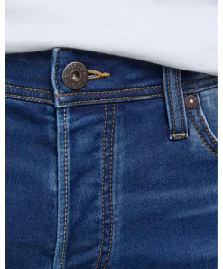 Jack & Jones Jeans Slim Fit Glenn aus mittelblauem Sweat-Stoff