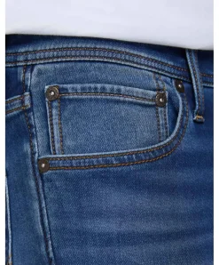 Jack & Jones Jeans Slim Fit Glenn aus mittelblauem Sweat-Stoff