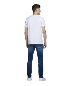 Jack & Jones Jeans Slim Fit Glenn aus mittelblauem Sweat-Stoff