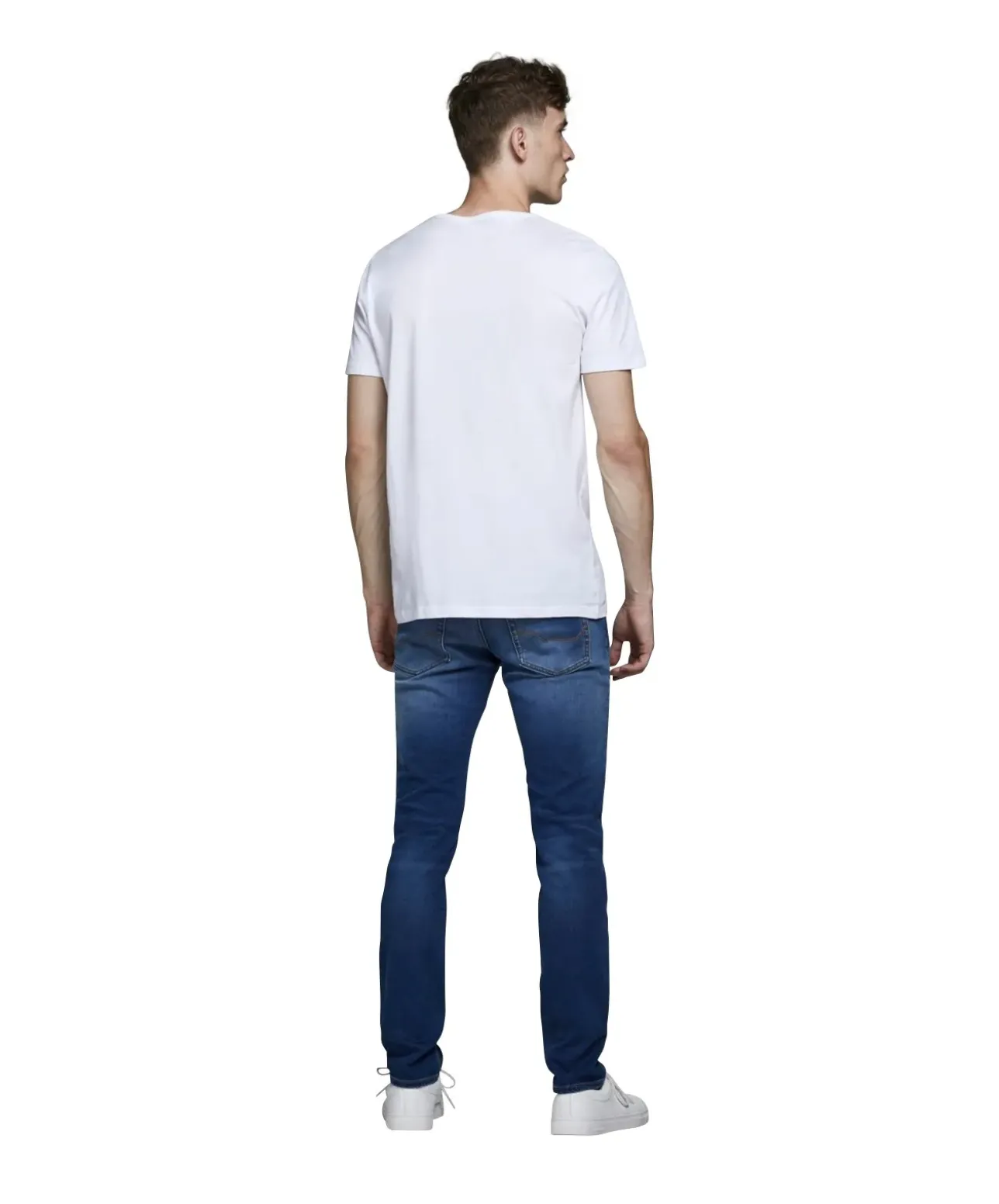 Jack & Jones Jeans Slim Fit Glenn aus mittelblauem Sweat-Stoff