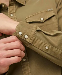 Jack & Jones Jeanshemd Heridan Shirt in Dunkelgrün