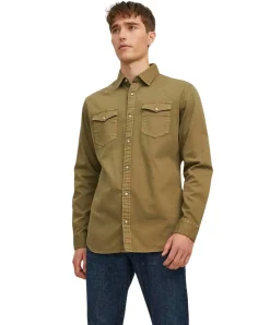 Jack & Jones Jeanshemd Heridan Shirt in Dunkelgrün