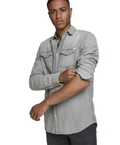 Jack & Jones Jeanshemd Heridan in grauer Used-Waschung