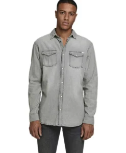 Jack & Jones Jeanshemd Heridan in grauer Used-Waschung