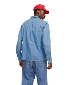 Jack & Jones Jeanshemd Travis in Hellblau mit Langarm