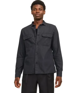 Jack & Jones Jeanshemd Travis in Schwarz mit Langarm
