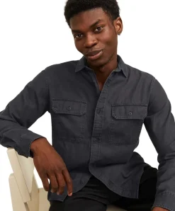Jack & Jones Jeanshemd Travis in Schwarz mit Langarm