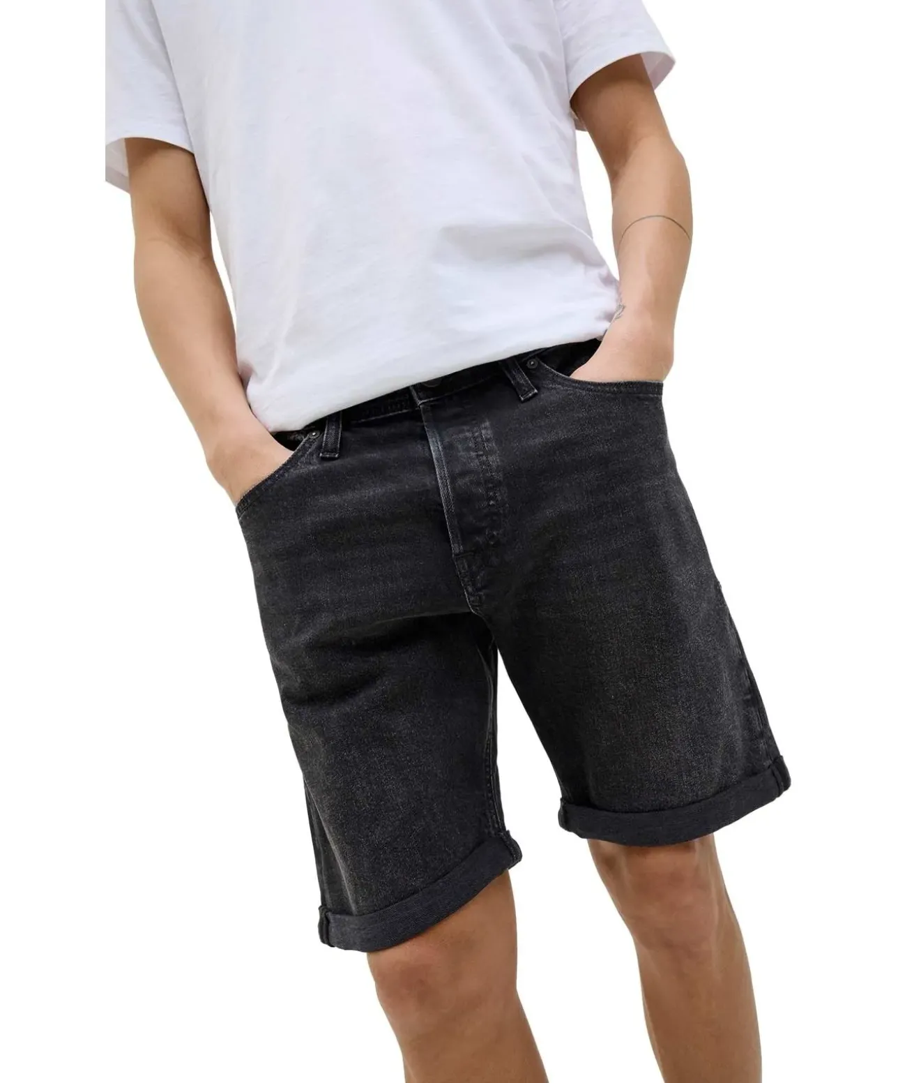 Jack & Jones Jeansshorts Rick in verwaschenem Schwarz