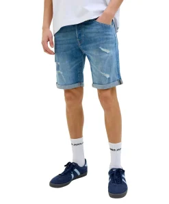 Jack & Jones Jeansshorts Rick Fox in blau mit Rissen