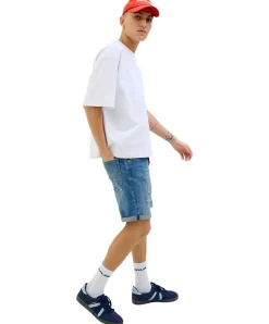 Jack & Jones Jeansshorts Rick Fox in blau mit Rissen
