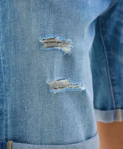 Jack & Jones Jeansshorts Rick Fox in blau mit Rissen