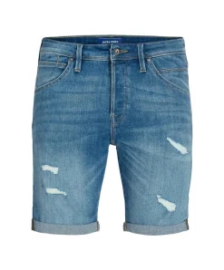 Jack & Jones Jeansshorts Rick Fox in blau mit Rissen