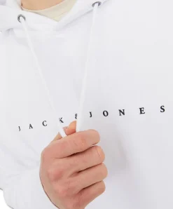 Jack & Jones Kapuzenpullover Star in Weiß mit Kordelzug