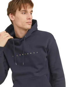 Jack & Jones Kapuzenpullover Star mit Kordeln in Blau