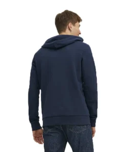 Jack & Jones Kapuzensweatshirt mit Logo-Brustprint in Dunkelblau