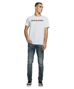 Jack & Jones Logoshirt Corp mit Kurzarm in Weiß