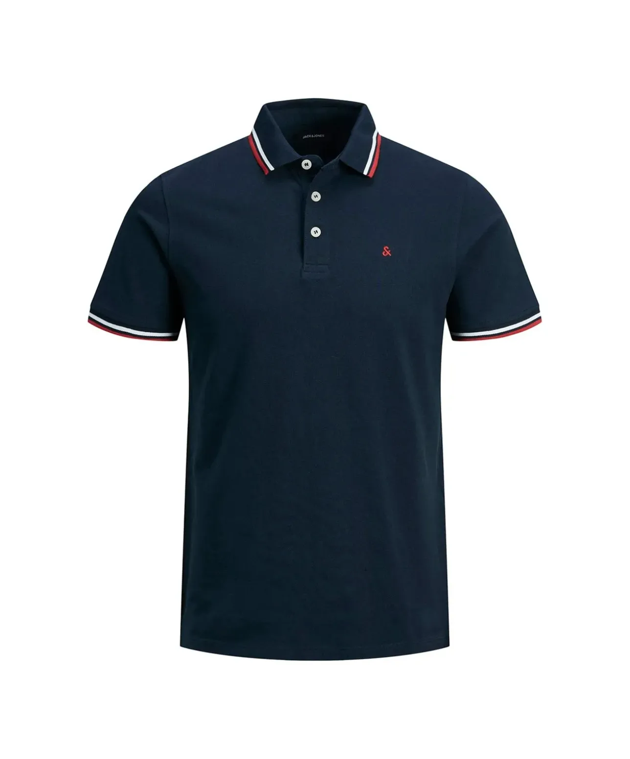 Jack & Jones Poloshirt Epaulos in blau mit Stickerei