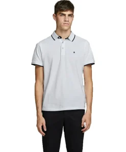 Jack & Jones Poloshirt Epaulos in weiß in Piqué-Qualität