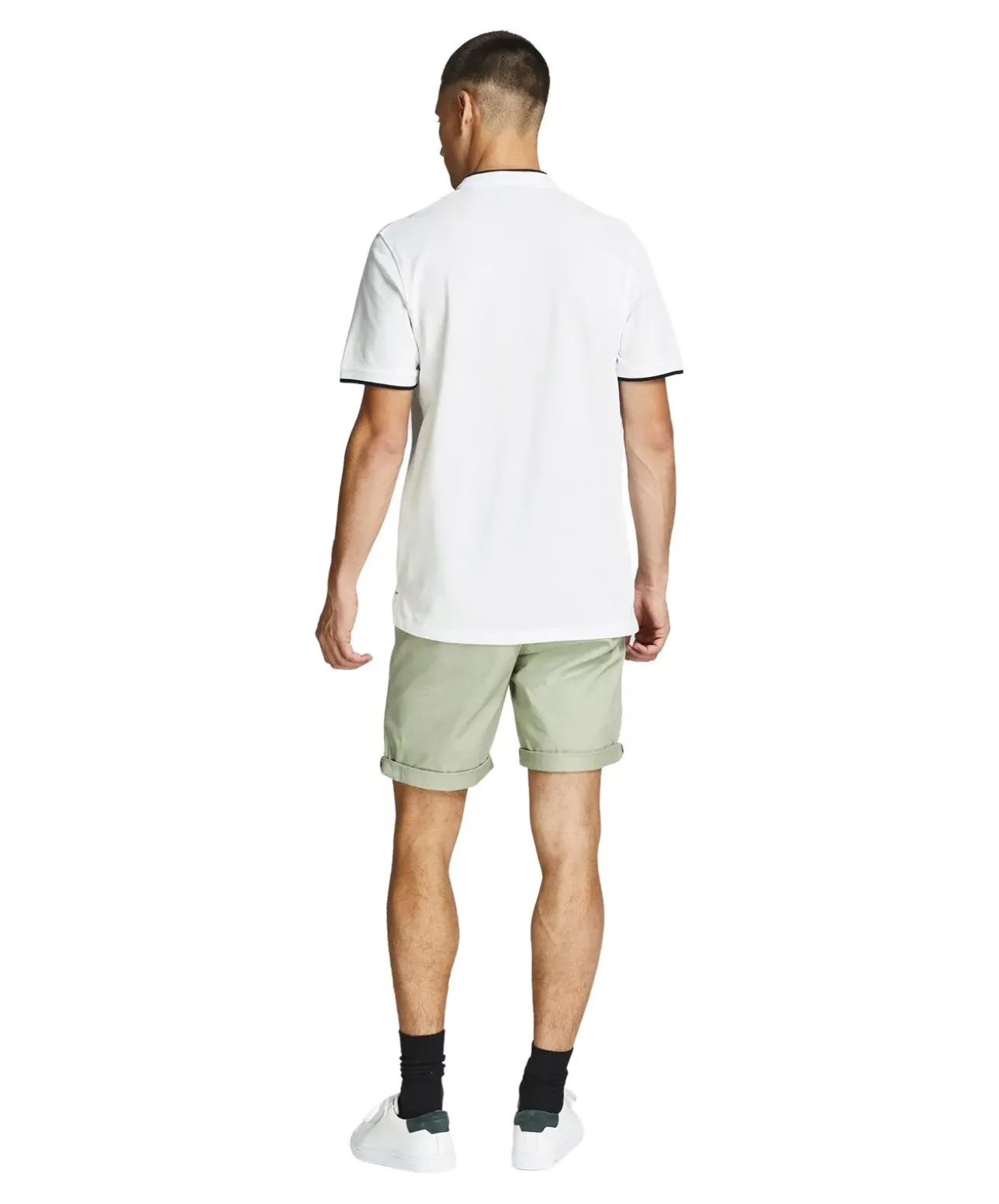 Jack & Jones Poloshirt Paulos mit Mao Kragen in Weiß
