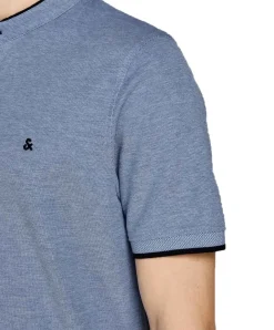 Jack & Jones Poloshirt Paulos mit Mao Kragen in Blau