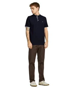 Jack & Jones Poloshirt Paulos in Dunkelblau mit Mao Kragen