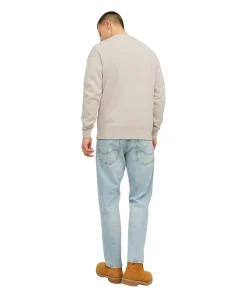 Jack & Jones Pullover Crew aus Sweat-Material in Beige