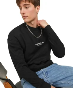 Jack & Jones Pullover Crew aus Sweat-Material in Schwarz