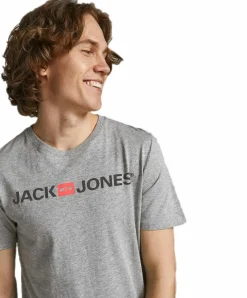 Jack & Jones Slim Fit T-Shirt Corp mit Logo in Light Grey