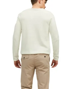 Jack & Jones Strickpullover in Cremeweiß mit Rundhals